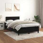 Cama boxspring com colchão 120x200 cm veludo preto