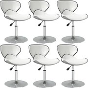 vidaXL Cadeiras de jantar 6 pcs couro artificial branco