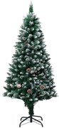 vidaXL Árvore de Natal artificial com pinhas e neve branca 180 cm