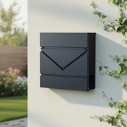 Caixa de correio 37 x 10,5 x 37 cm com compartimento para jornais, janela de visualização antracite
