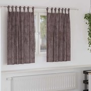 vidaXL Cortinas de Veludo 2 pcs com Ilhós Marrom 140x140 cm