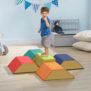 Conjunto de 5 Blocos para Crianças de 18-36 Meses Brinquedo de Construção para Aprendizagem Infantil 48x48x48cm Multicor