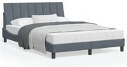 vidaXL Cama com colchão 120x200 cm veludo cinzento-escuro