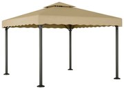 vidaXL Gazebo 3x3 m alumínio e aço cinzento-acastanhado