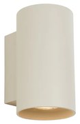 Candeeiro de Parede Moderno Bege GU10 50mm Redondo 2 Luzes - Sandy Moderno