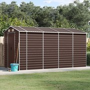 vidaXL Abrigo de jardim castanho 191x385x198 cm aço galvanizado