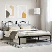 vidaXL Estrutura de cama com cabeceira 160x200 cm metal preto
