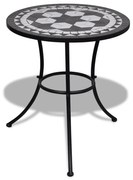 vidaXL Mesa de bistrô 60 cm mosaico preto e branco
