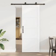 vidaXL Porta Deslizante com Conjunto de Ferragens 'ORKDAL'Branca em Madeira Sólida de Pinheiro