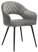 Cadeira de jantar de veludo SONGMICS, cadeira de cozinha moderna, cadeira de veludo acolchoada com braços, pernas de metal, design elegante, sala de jantar, sala de estar, quarto, cozinha, cinza LDC82GY