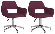 Cadeiras de jantar giratórias 2 pcs tecido roxo