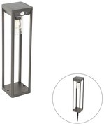 Candeeiro de pé para exterior cinzento escuro 40 cm com LED e luz regulável a energia solar - Sonne Moderno