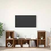 vidaXL Conjunto de Estantes para TV 3 pcs Castanho 107 x 35 x 37 cm