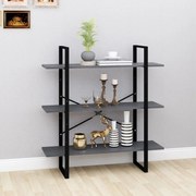vidaXL Estante com 3 prateleiras 100x30x105 cm pinho maciço cinzento