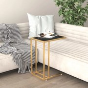 vidaXL Mesa de apoio ao computador preto 50x35x65 cm vidro temperado