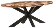vidaXL Mesa de jantar oval 200x100x75 cm madeira de acácia
