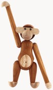 Objeto decorativo artesanal de madeira de teca Monkey, Alt 19 cm