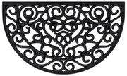 vidaXL Tapete de porta semicircular 45x75 cm borracha