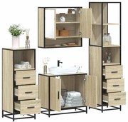 vidaXL 4 pcs conj. móveis casa banho derivados madeira carvalho sonoma