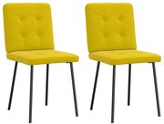 vidaXL Cadeiras de jantar 2 pcs veludo amarelo
