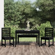 vidaXL 4 pcs conj. jantar p/ jardim madeira de pinho maciça preto