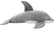 vidaXL Golfinho de peluche cinzento