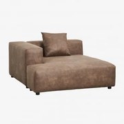 Módulo Chaise Longue Esquerdo Com Almofada Para Sofá Modular Bruna Camurça Café Castanho - Sklum