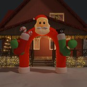 vidaXL Portão em arco de Natal insuflável com luzes LED 320 cm