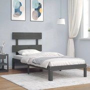 Estrutura de cama com cabeceira 100x200cm madeira maciça preto