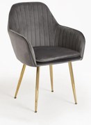 Pack 4 Cadeiras Chic Golden - Cinza escuro