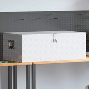vidaXL Caixa de arrumação 100x55x37 cm alumínio prateado