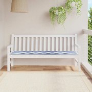 vidaXL Almofada exterior listras azuis &amp; brancas 180x50x4 cm tecido Oxford
