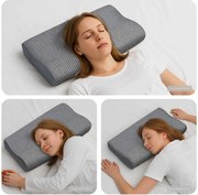 vidaXL Almofada com travesseiro Cinzeto 60 x 34 x 11 cm Poliéster