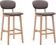 vidaXL Bancos de bar 2 pcs tecido cinzento-claro