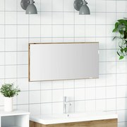vidaXL Armário de Espelho para Casa de Banho com Luz LED Carvalho Artesanal 80x37 cm