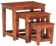 vidaXL Mesas de encastrar 3 pcs madeira de acácia maciça