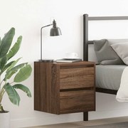 vidaXL Mesa de cabeceira de parede 38x34x40 cm carvalho castanho