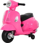 HOMCOM Mota Elétrica Infantil 6V Vespa Rosa com Faróis Buzina Licença e 4 Rodas para Crianças +18 Meses 66,5x38x52 cm | Aosom Portugal