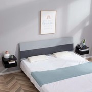 Conjunto de 2 Mesinhas de Cabeceira Flutuantes - Preto - Design Modern