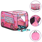 Tenda de brincar infantil com 250 bolas 70x112x70 cm rosa