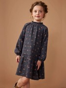 Agora -30%: Vestido às flores, em gaze de algodão, para menina antracite