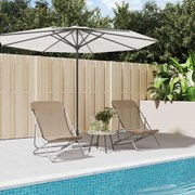 vidaXL Cadeiras praia dobráveis 2pcs textilene/aço cinza-acastanhado