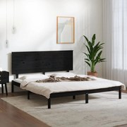 Estrutura de cama super king 180x200 cm madeira maciça preto