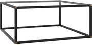 vidaXL Mesa de centro 80x80x35 cm vidro temperado preto