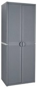 vidaXL Armário de arrumação para jardim 65x45x172 cm vime PP cinzento