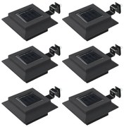 vidaXL Candeeiro de exterior solar LED 6 pcs preto quadrado 12 cm