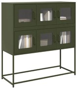 vidaXL Aparador 100,5x39x107 cm aço laminado a frio verde-azeitona