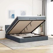 vidaXL Estrutura de cama otomana com colchão 180x200cm cinzento escuro