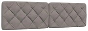 vidaXL Almofadão de cabeceira 180 cm tecido cinzento-acastanhado