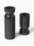 Suporte para velas em madeira de manga Matti, conjunto de 2